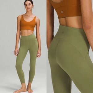 LULULEMON NWOT Instill High Rise Tight 25” Leggings Bronze Green Size 14